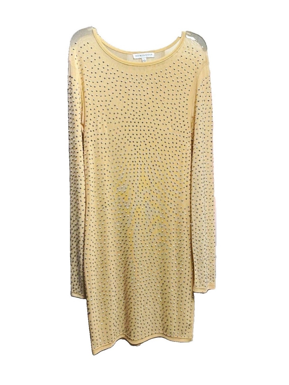 Embellished Long Sleeve Shift Dress by